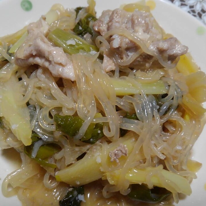 豚肉と白菜の漬物すき焼き風炒め
